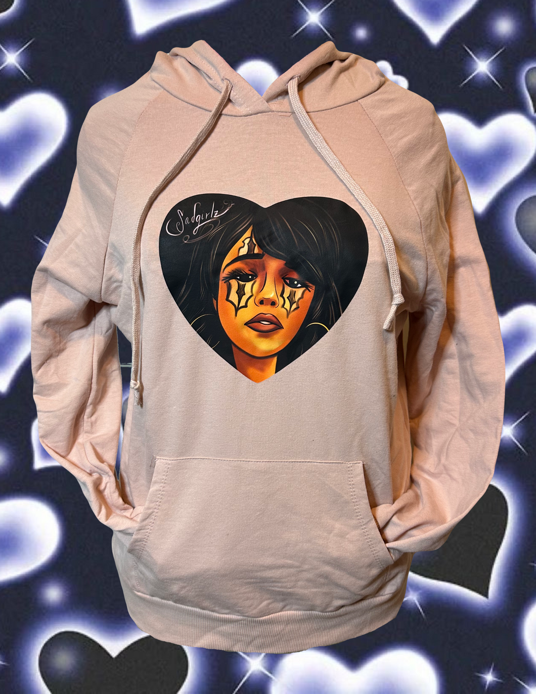 Sadgirlz heart face hoodie